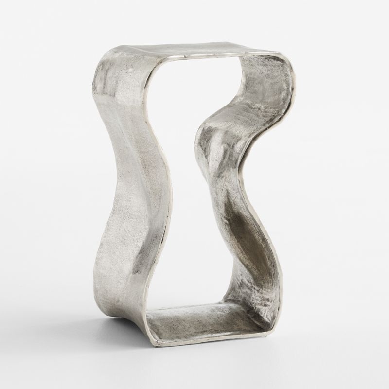 Expressionist Nickel Cast Aluminum 12" Drink Table - Image 4