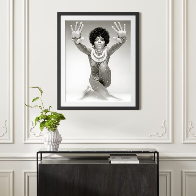 'Diana Ross Reaching Out' Photographic Print in Black Frame 33"x39.5" - Image 0