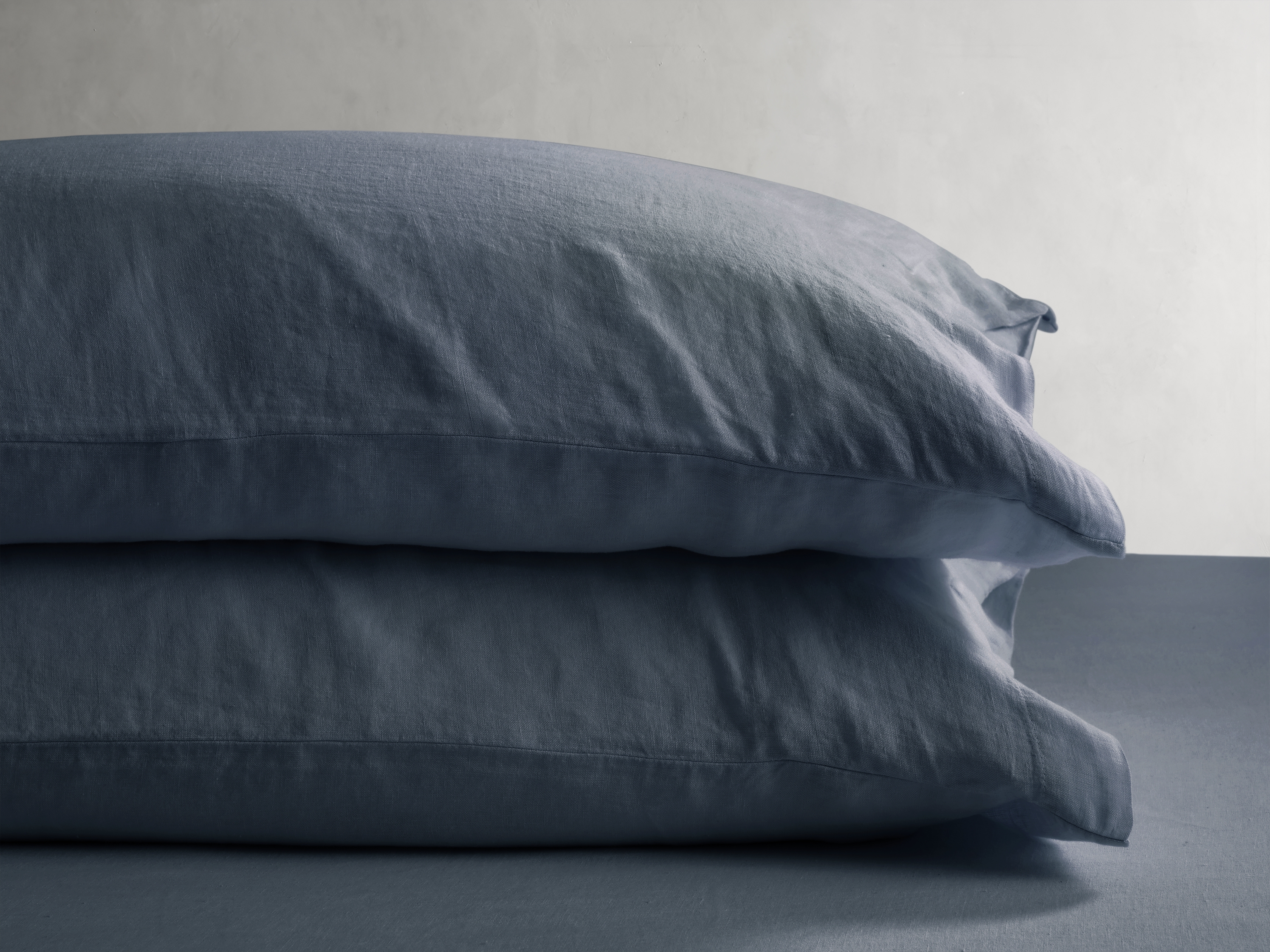 Italian Garment-Dyed Pillowcases (Set Of 2) Linen King in Blue - Image 0