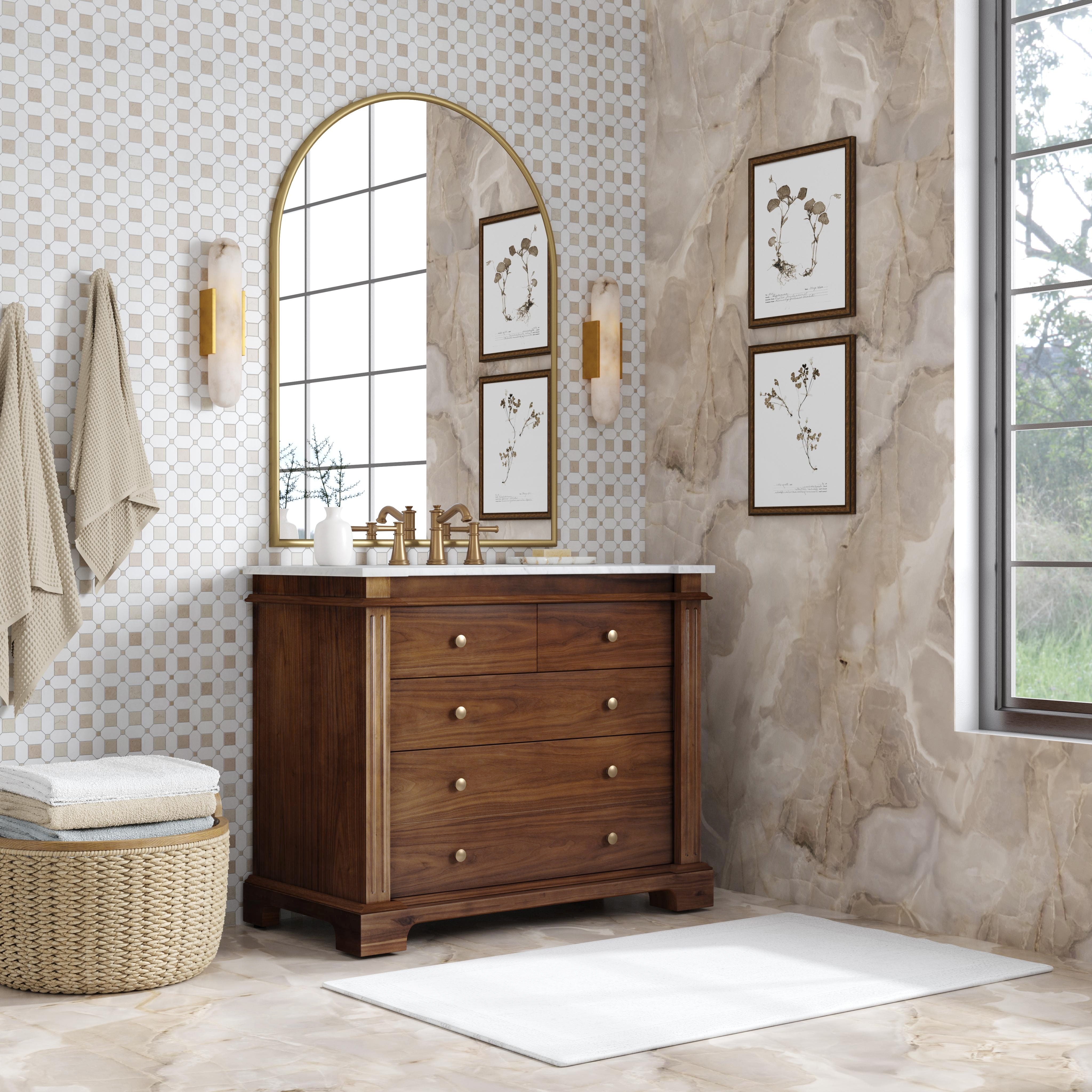 Rachelle Walnut Bathroom Vanity - Image 1