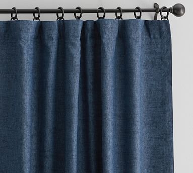 Emery Linen Curtain, 50 x 84", Midnight - Image 0