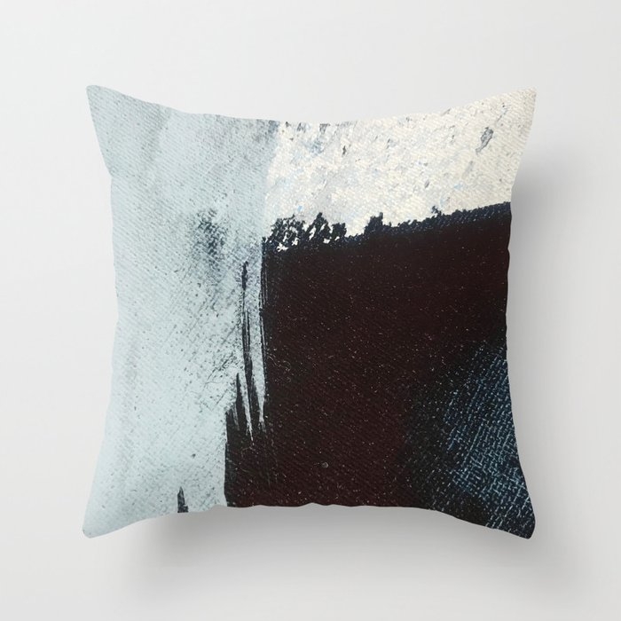 Like A Gentle Hurricane [3]: A Minimal, Abstract Piece In Blues And White By Alyssa Hamilton Art Throw Pillow by Alyssa Hamilton Art - Cover (24" x 24") With Pillow Insert - Indoor Pillow - Image 0