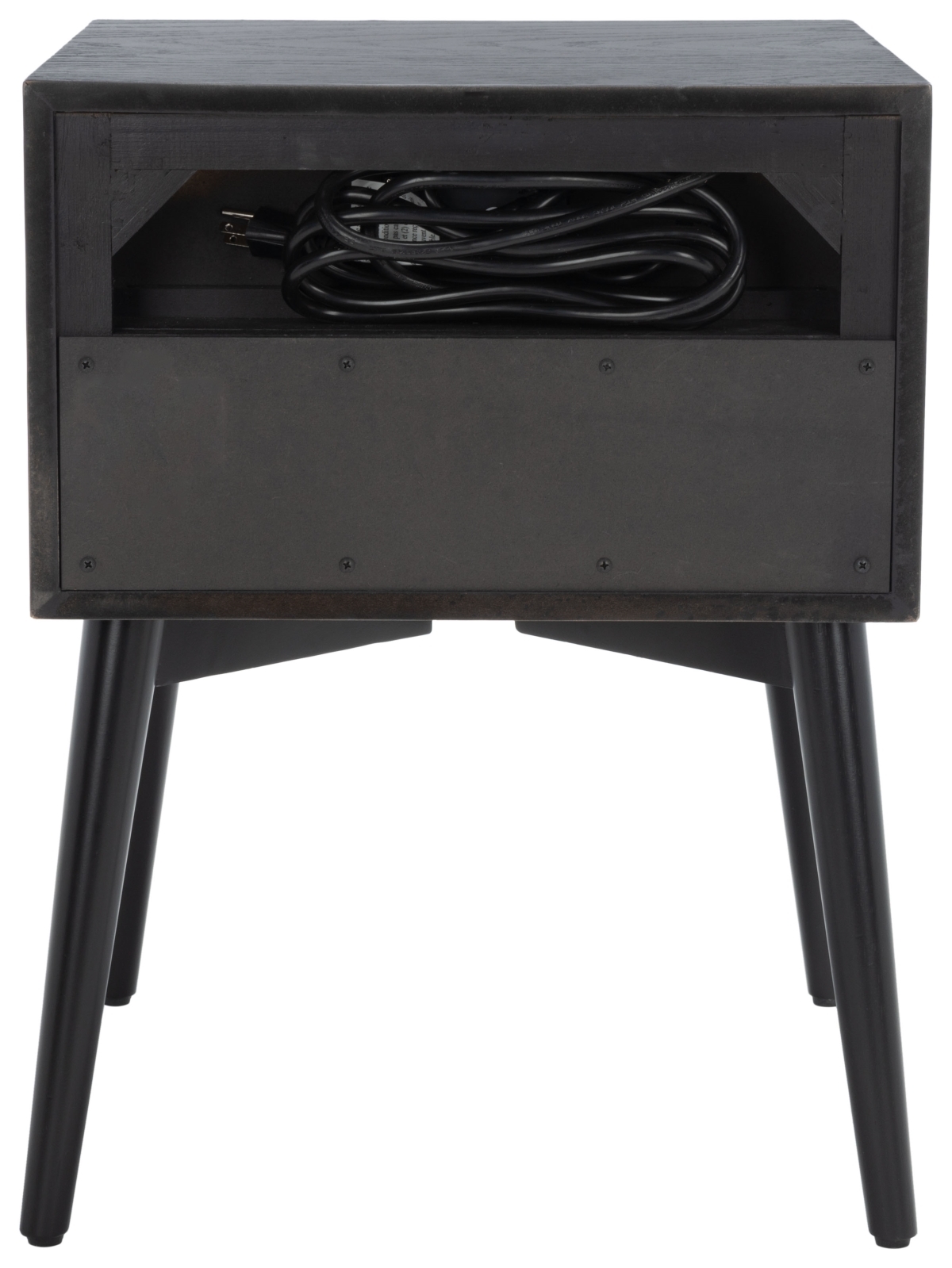 Scully Nightstand W/ Usb - Black / Antique Gold - Safavieh - Image 8