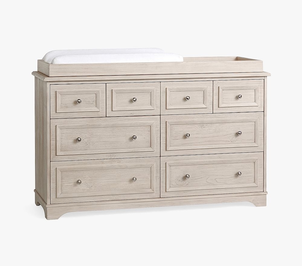 Fillmore Extra-Wide Dresser & Topper Set, Weathered White, In-Home Delivery - Image 0