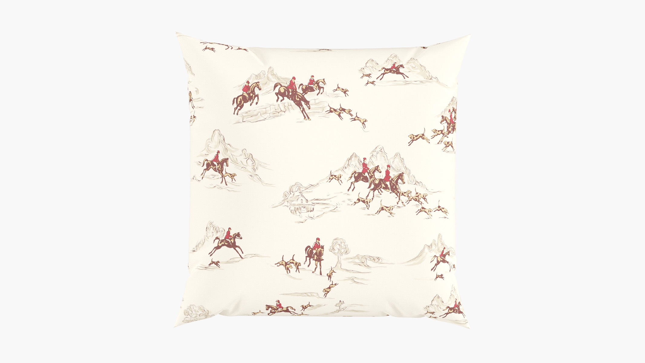 Throw Pillow 20", Red Cotswold Hunt, 20" x 20" - Image 0
