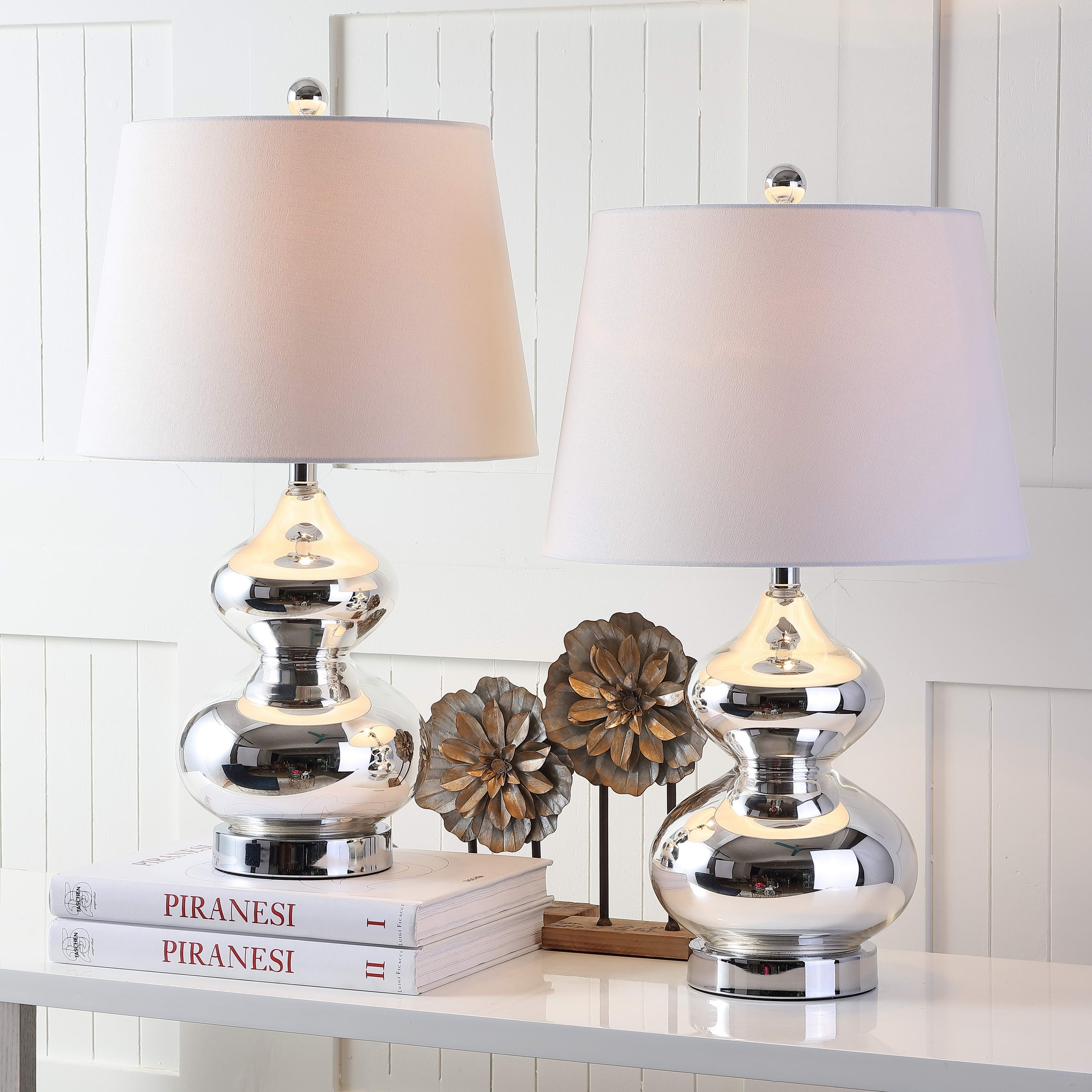 Eva 24-Inch H Double Gourd Glass Table Lamp - Silver - Safavieh - Image 6
