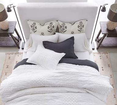 Big Sur Upholstered Bed, King, Performance Brushed Basketweave Chambray - Image 2