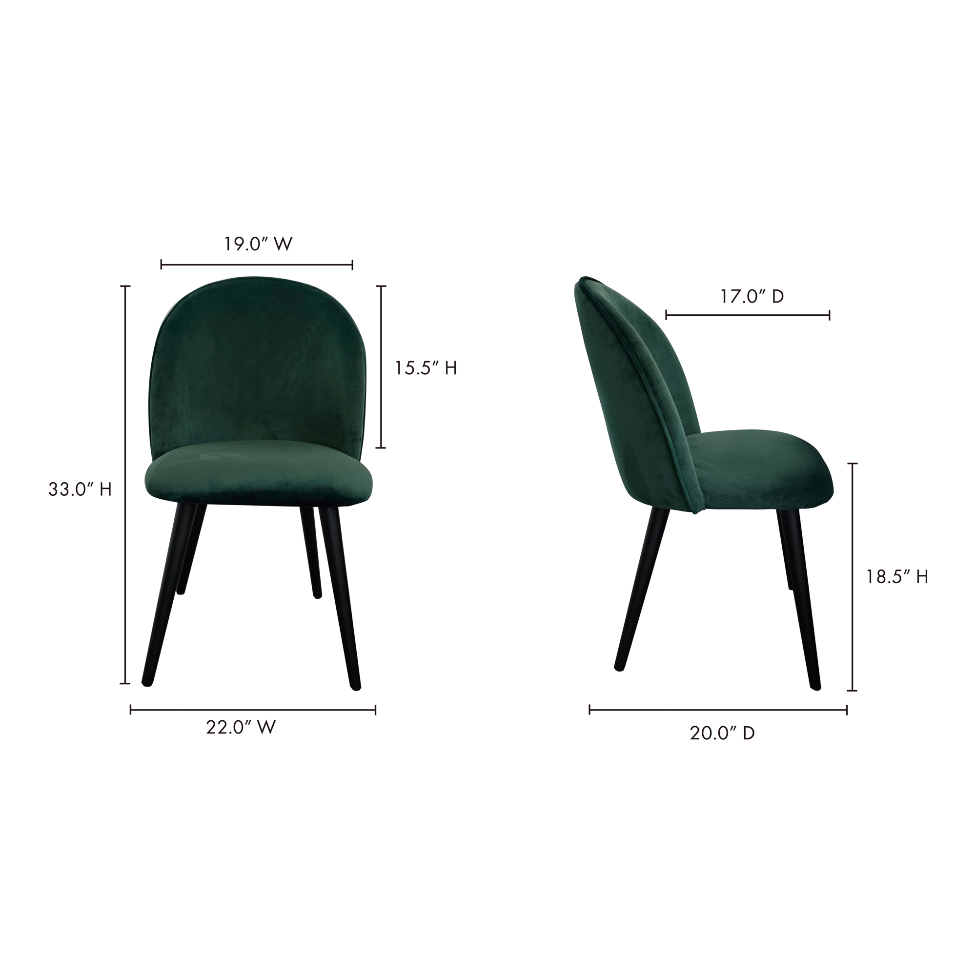CLARISSA DINING CHAIR GREEN-SET OF TWO - Image 9