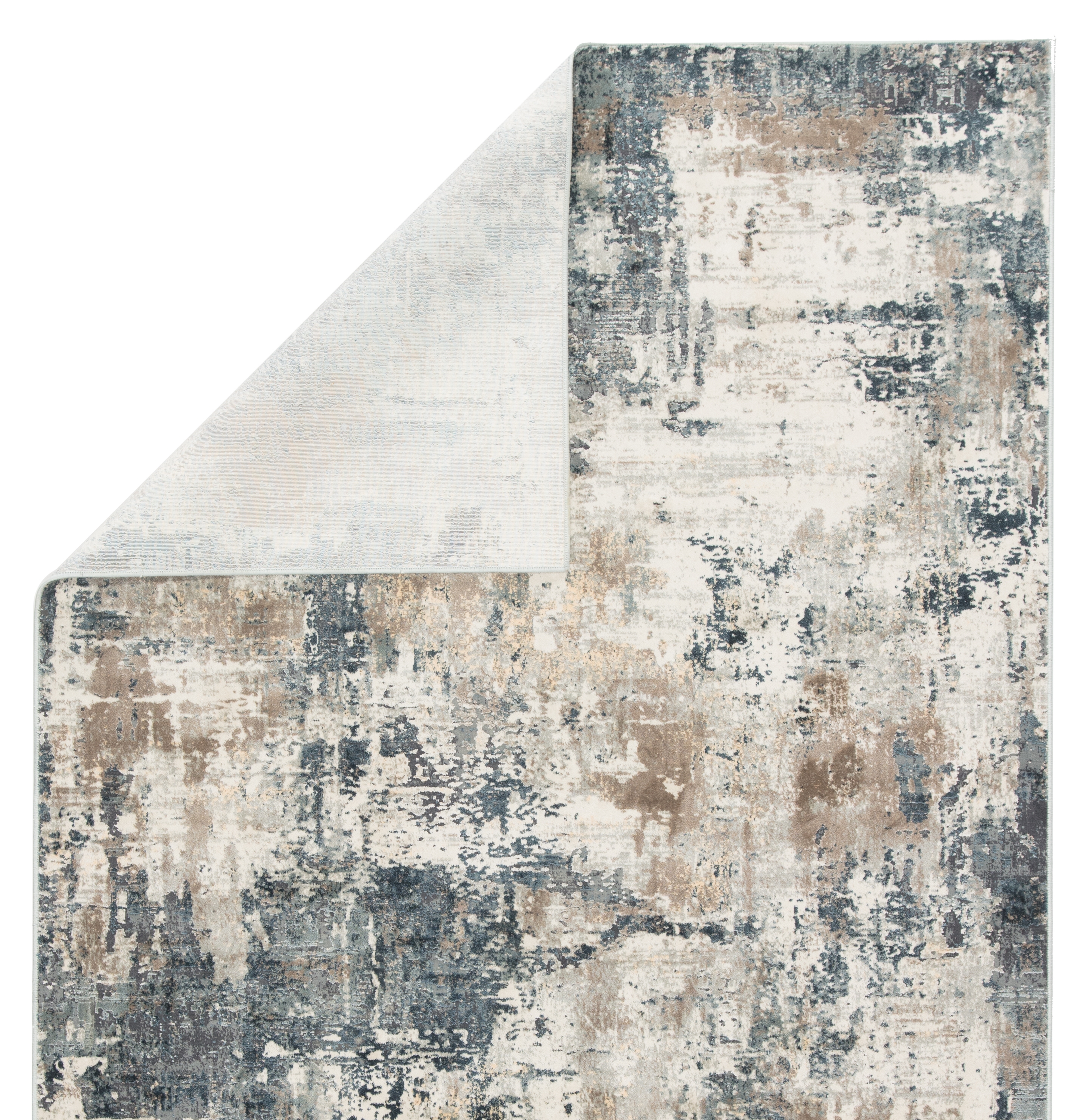 Sisario Abstract Blue/ Gray Runner Rug (2'8"X8') - Image 2