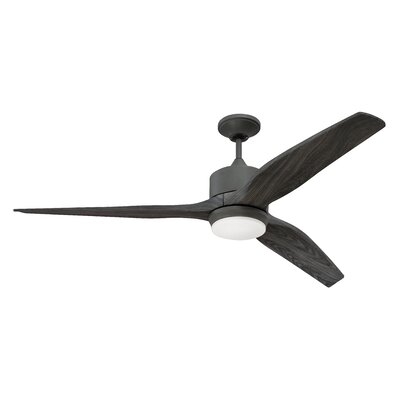 60" Paige 3 Blade LED Ceiling Fan with Remote, Light Kit Included - Image 0