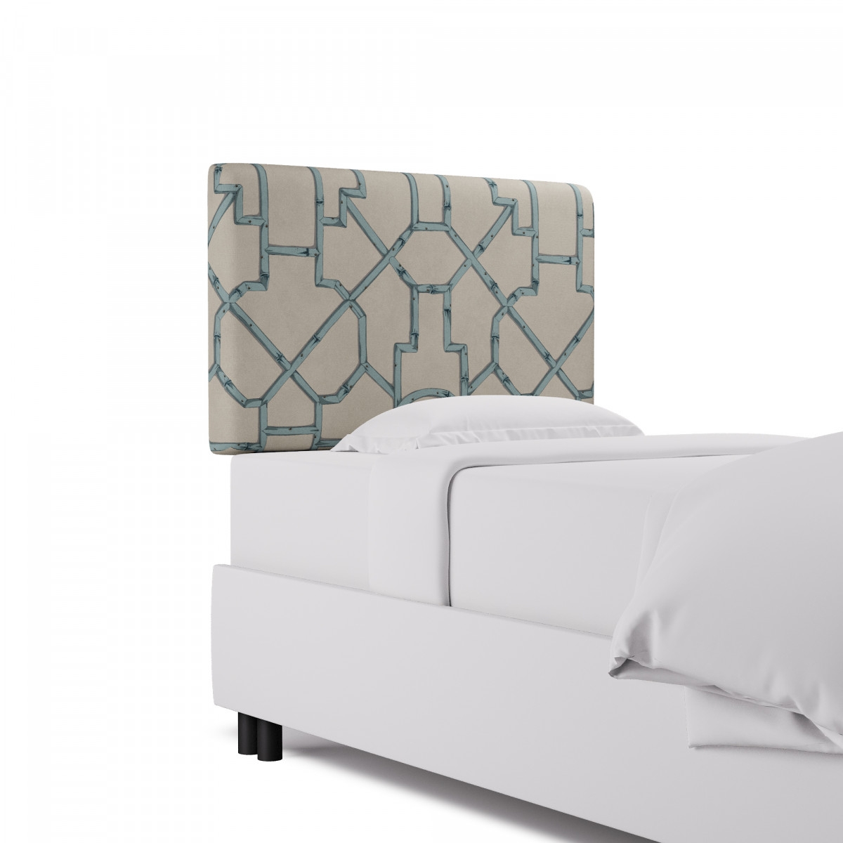 Square Back Headboard, Blue Baldwin Bamboo, Twin - Image 0
