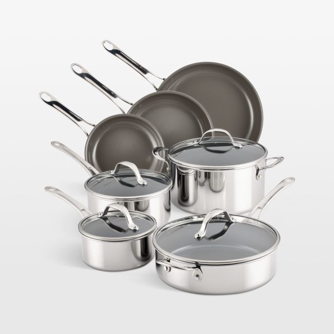 Anolon ® 11-Piece Ceramic Non-Stick Stainless Steel Cookware Set - Image 0