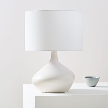 Asymmetry Ceramic Table Lamp, Small, White, Set of 2 - Image 1