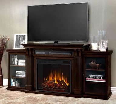 Cal Electric Fireplace Media Cabinet, Dark Espresso - Image 2