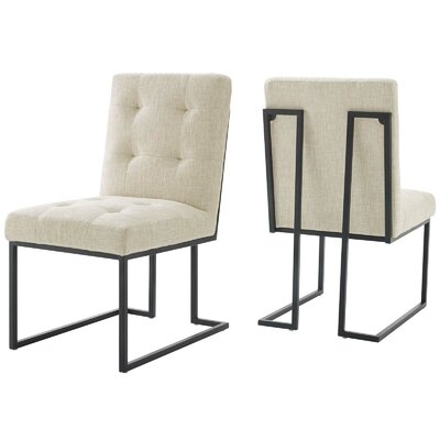 Kirstie Tufted Upholstered Metal Side Chair - Set of 2 - Image 1
