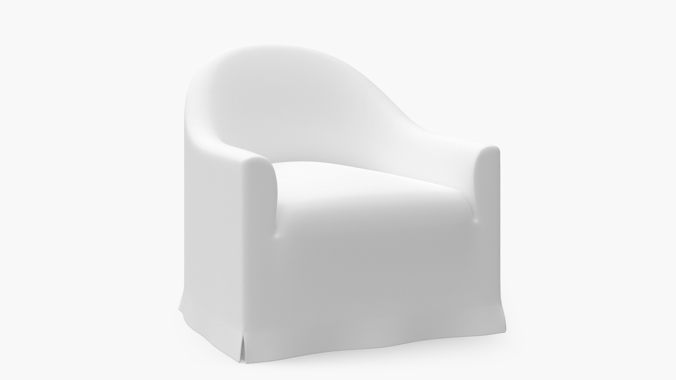 Slipcover Swivel Chair, White Twill - Image 1