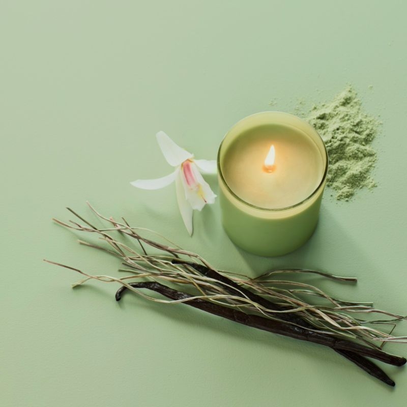 Monochrome No. 14 Matcha 1-Wick Scented Candle - Leaves, Vanilla and Sweet Grass - Image 2