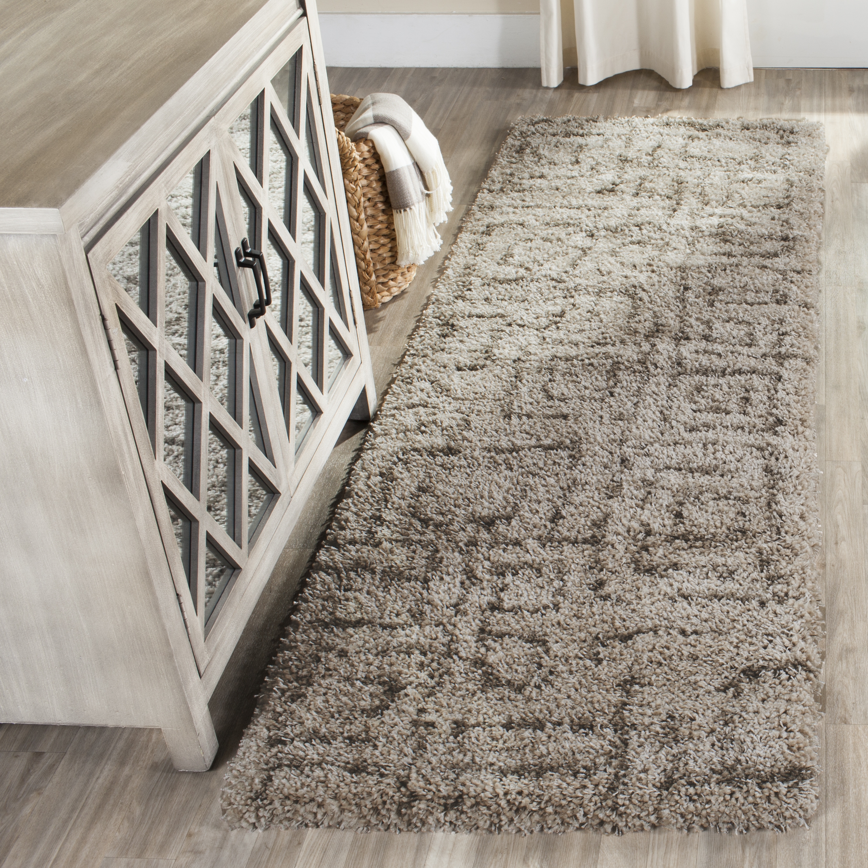 Arlo Home Woven Area Rug, SGB487D, Taupe/Grey,  2' 3" X 11' - Image 1