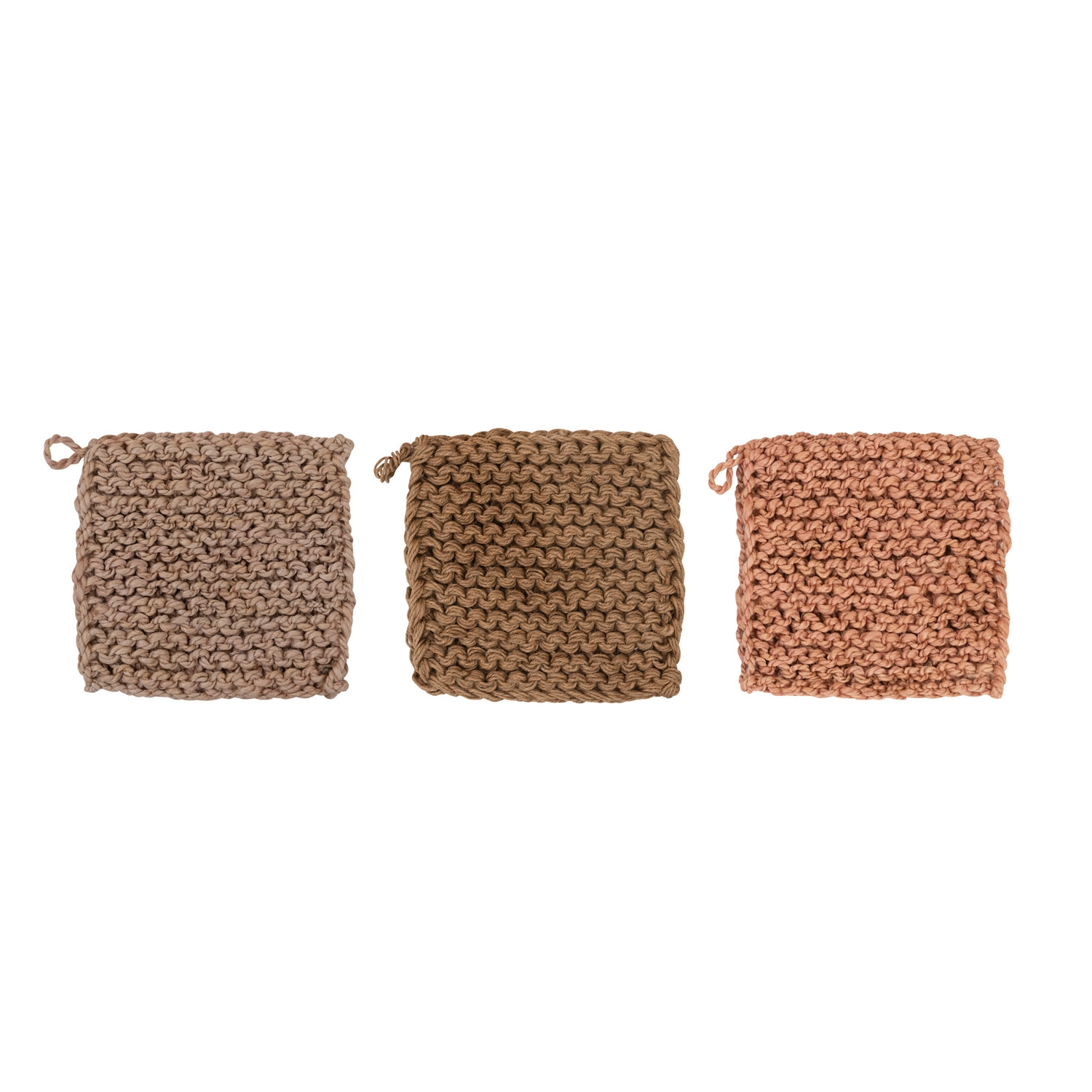Square Jute Crocheted Pot Holder, 3 Colors - Image 0