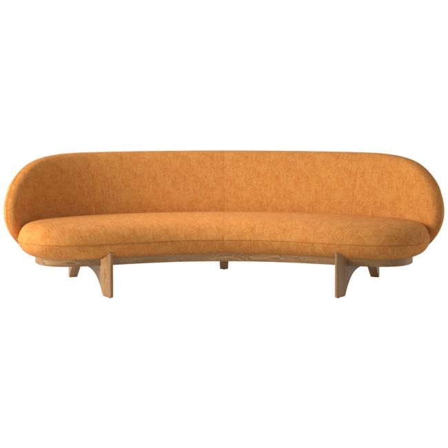 Newt 97" Curved Sofa Dream Ginger Tea - Image 0