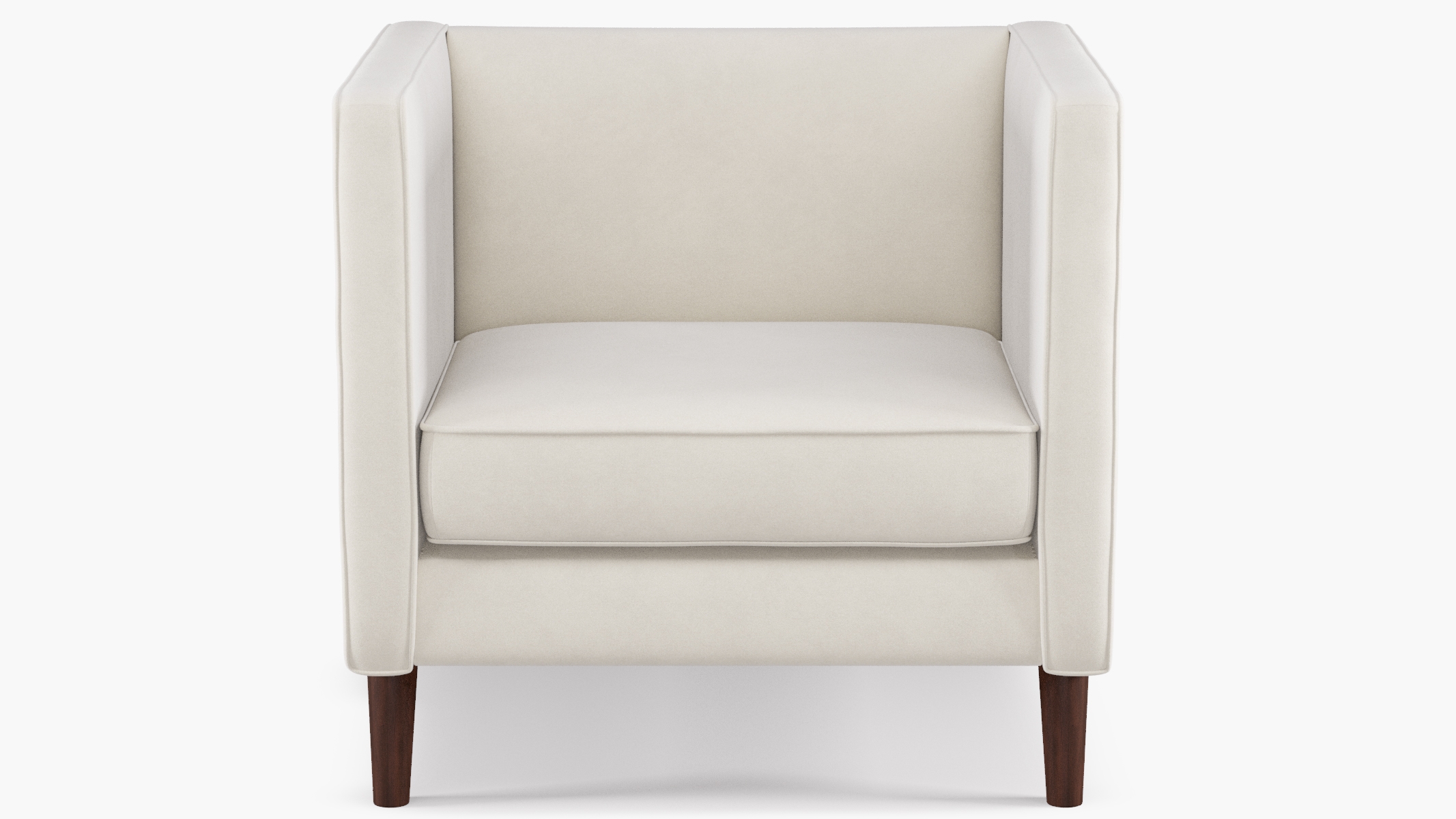 Tuxedo Chair, White Velvet, Espresso - Image 0