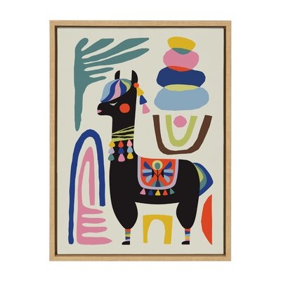 'llama Mesatawe' by Rachel Lee - Floater Frame Painting Print on Canvas - Image 0