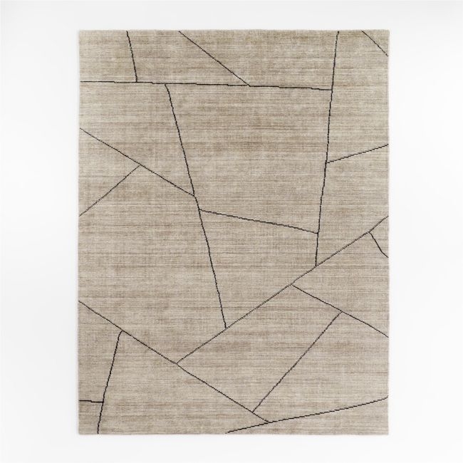 Teramo Performance Handwoven Abstract Taupe Area Rug 6'x9' - Image 0