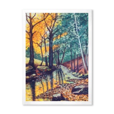 Landscape With River In Autumn Forest Sunset - Traditional Canvas Wall Art Print FDP35537 - Image 0