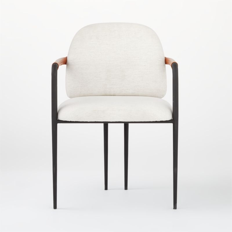 Avont White Performance Fabric Dining Armchair - Image 3