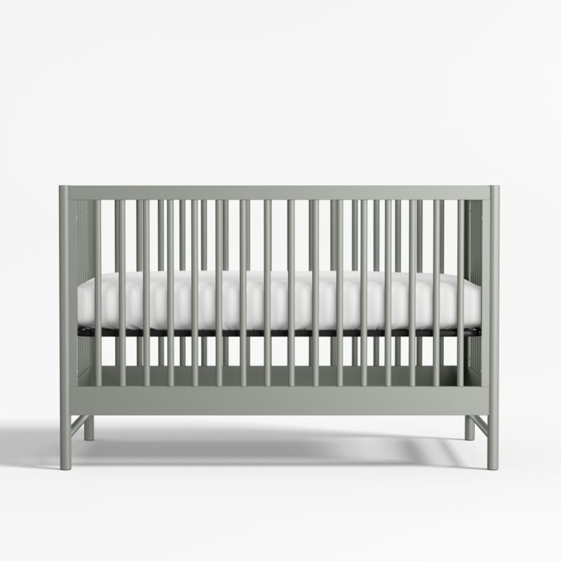 Classic Laurel Green Wood Convertible Baby Crib - Image 3