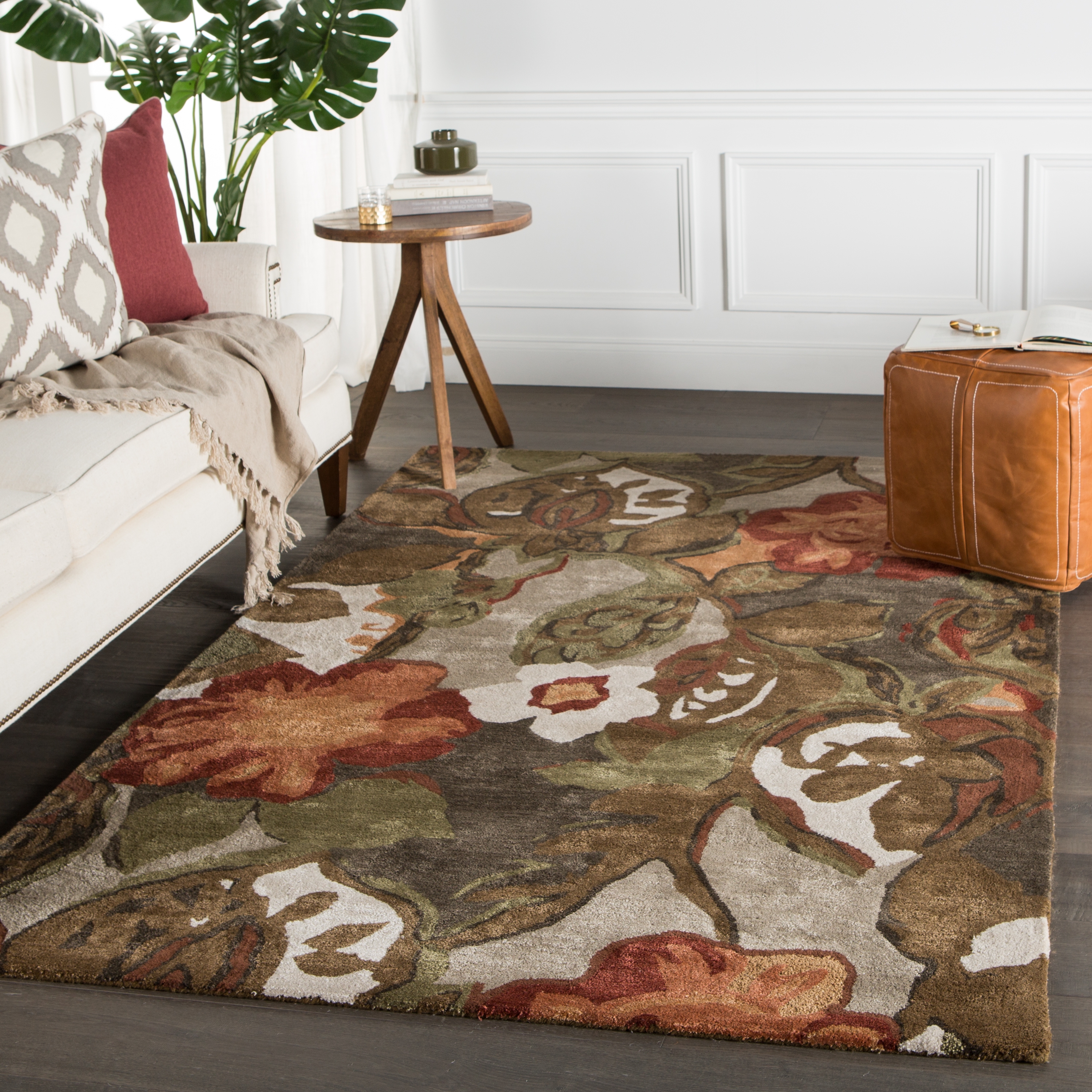 Petal Pusher Handmade Floral Light Gray/ Multicolor Area Rug (2' X 3') - Image 4