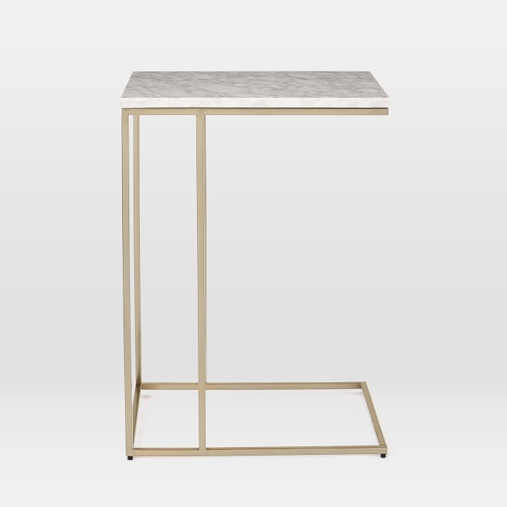Streamline C-Side Table, Marble, Light Bronze-individual - Image 2