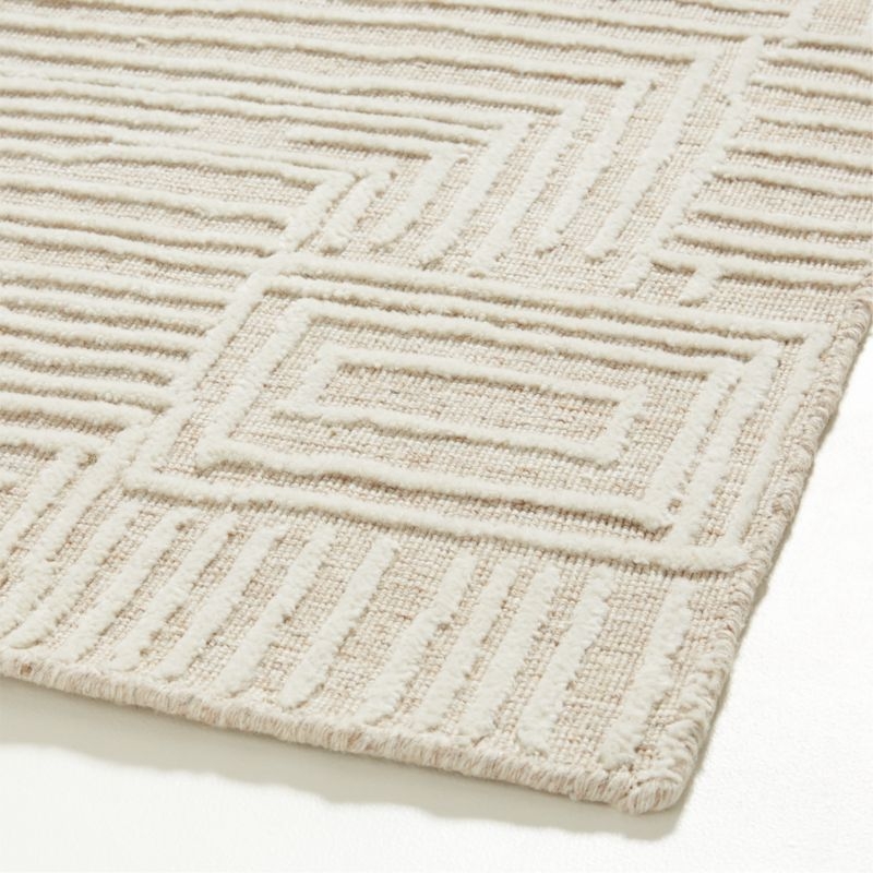 Milos Wool and Viscose Handwoven Sand Brown Area Rug 6'x9' - Image 3