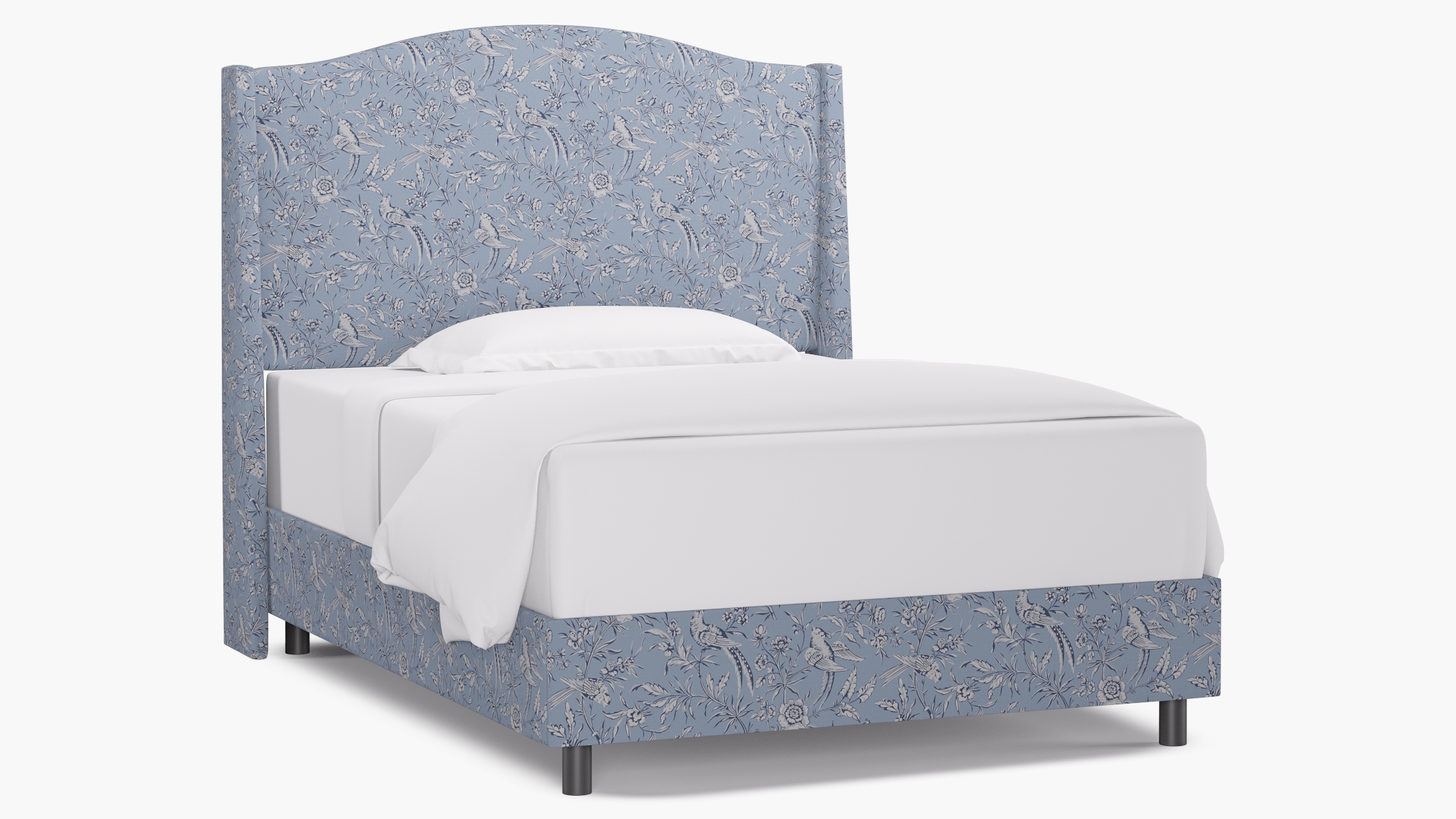Classic Wingback Bed, Blue Aviary, Full - Image 0