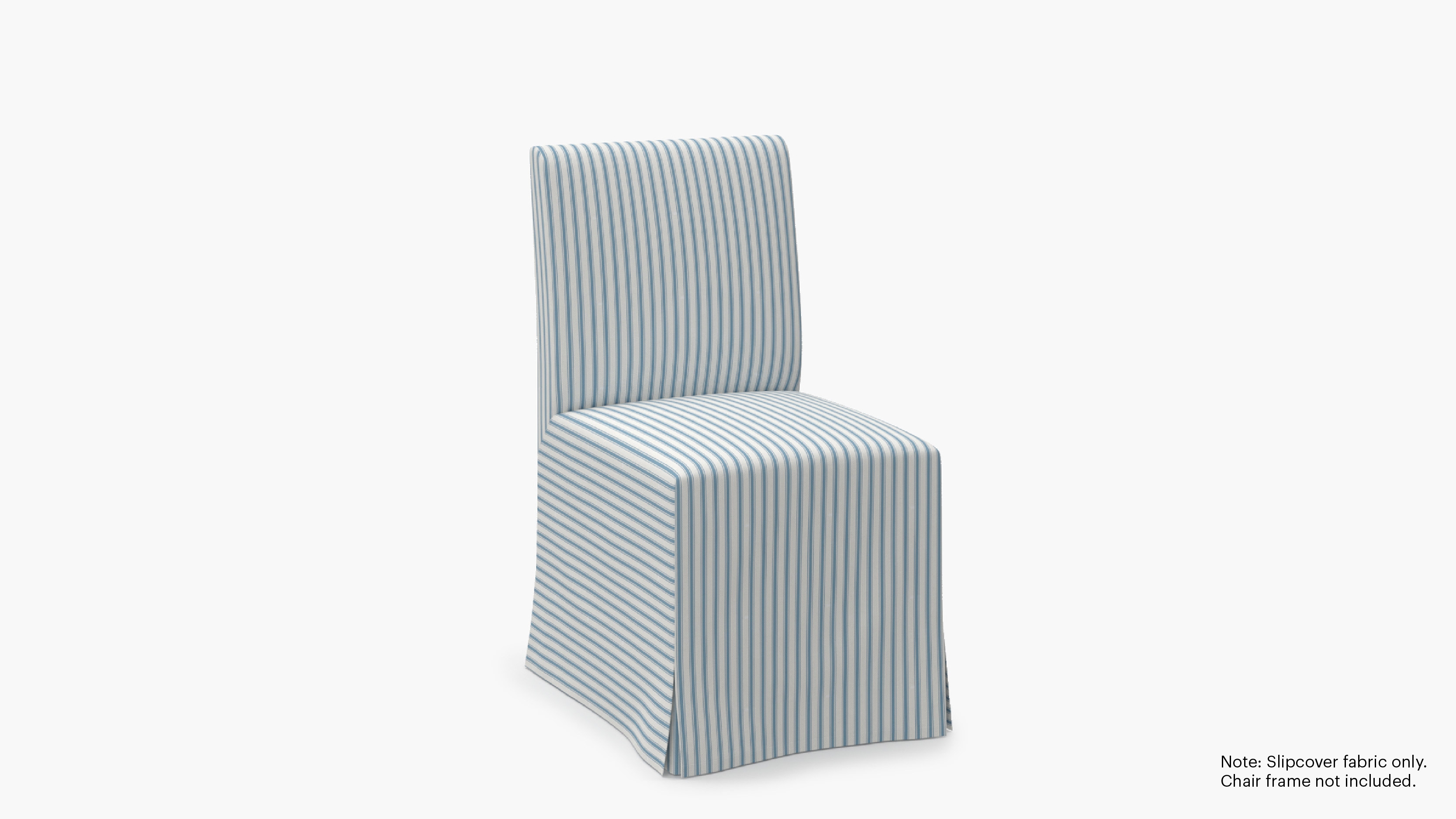 Slipcovered Signature Dining Chair - Cover Only, Cornflower Classic Ticking Stripe - Image 1