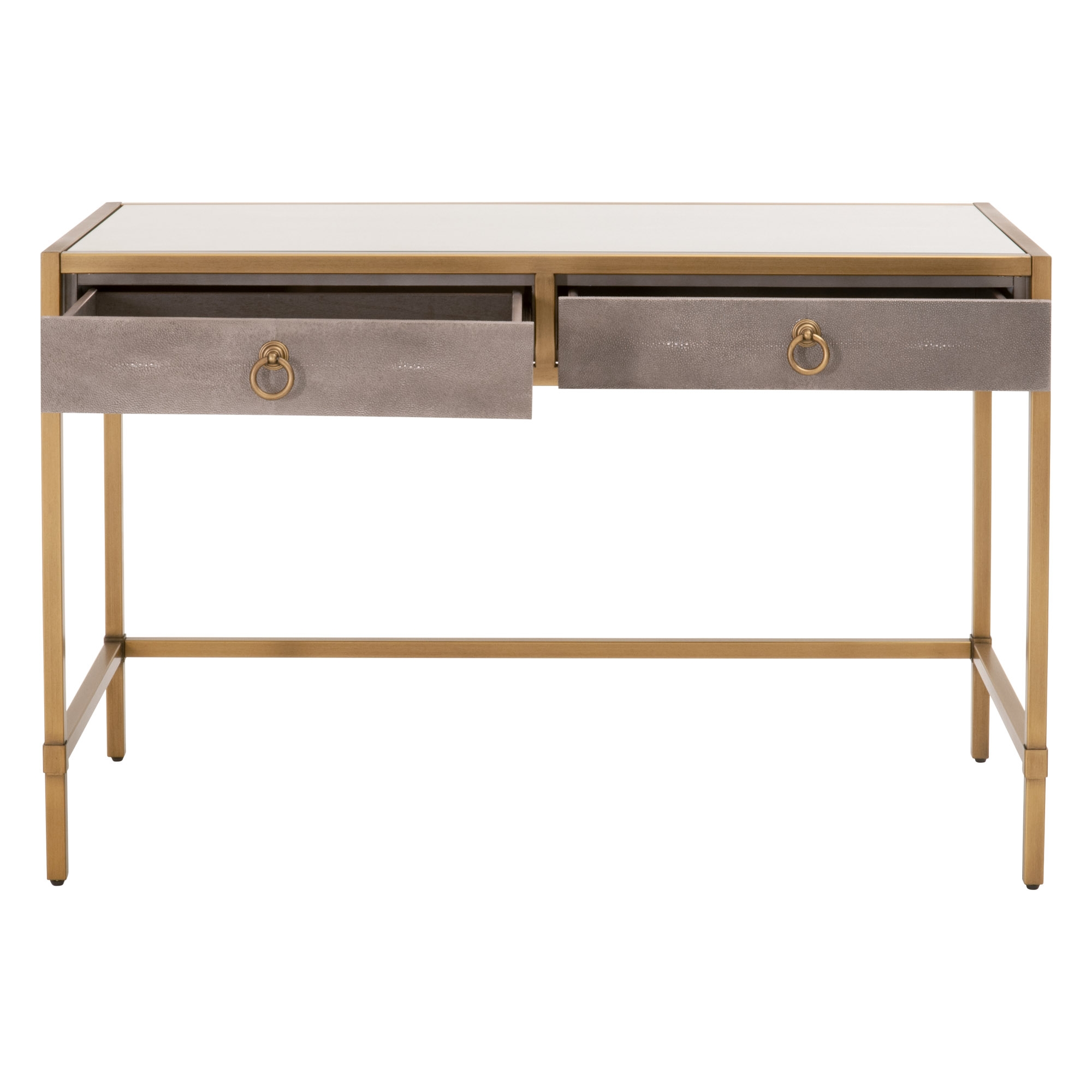 Colette Shagreen Desk, Gray & Gold - Image 1