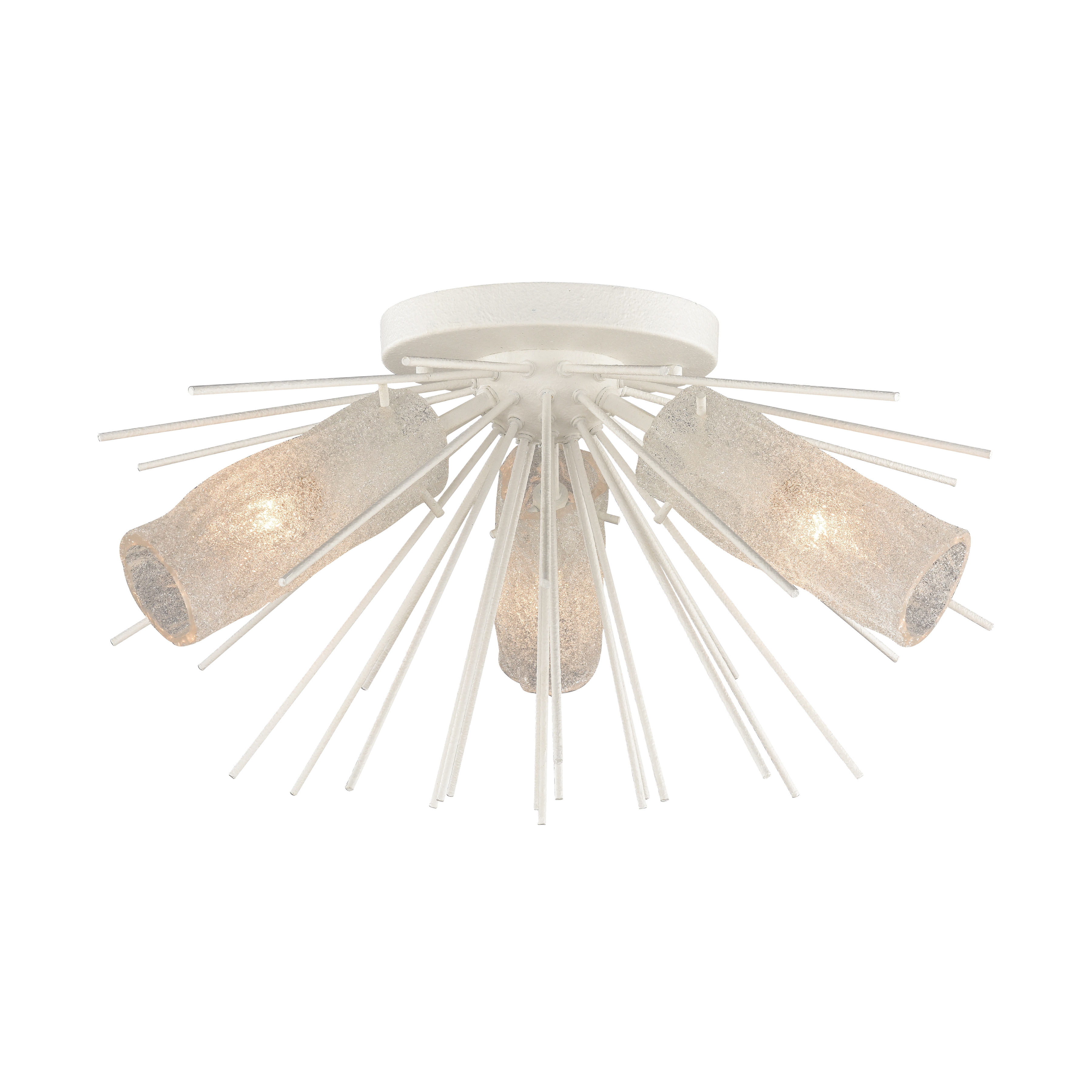 Sea Urchin 20'' Wide 3-Light Semi Flush Mount - White Coral - Image 0