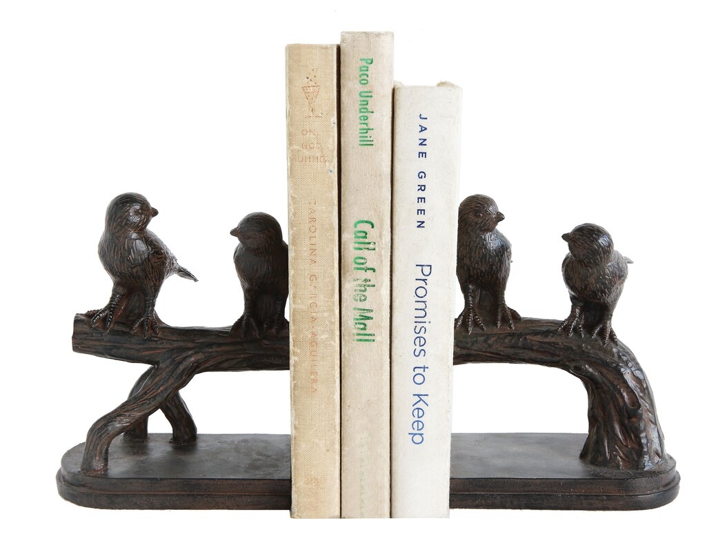 Resin Birds on a Branch Shaped Bookends (Set of 2 Pieces) - Image 1