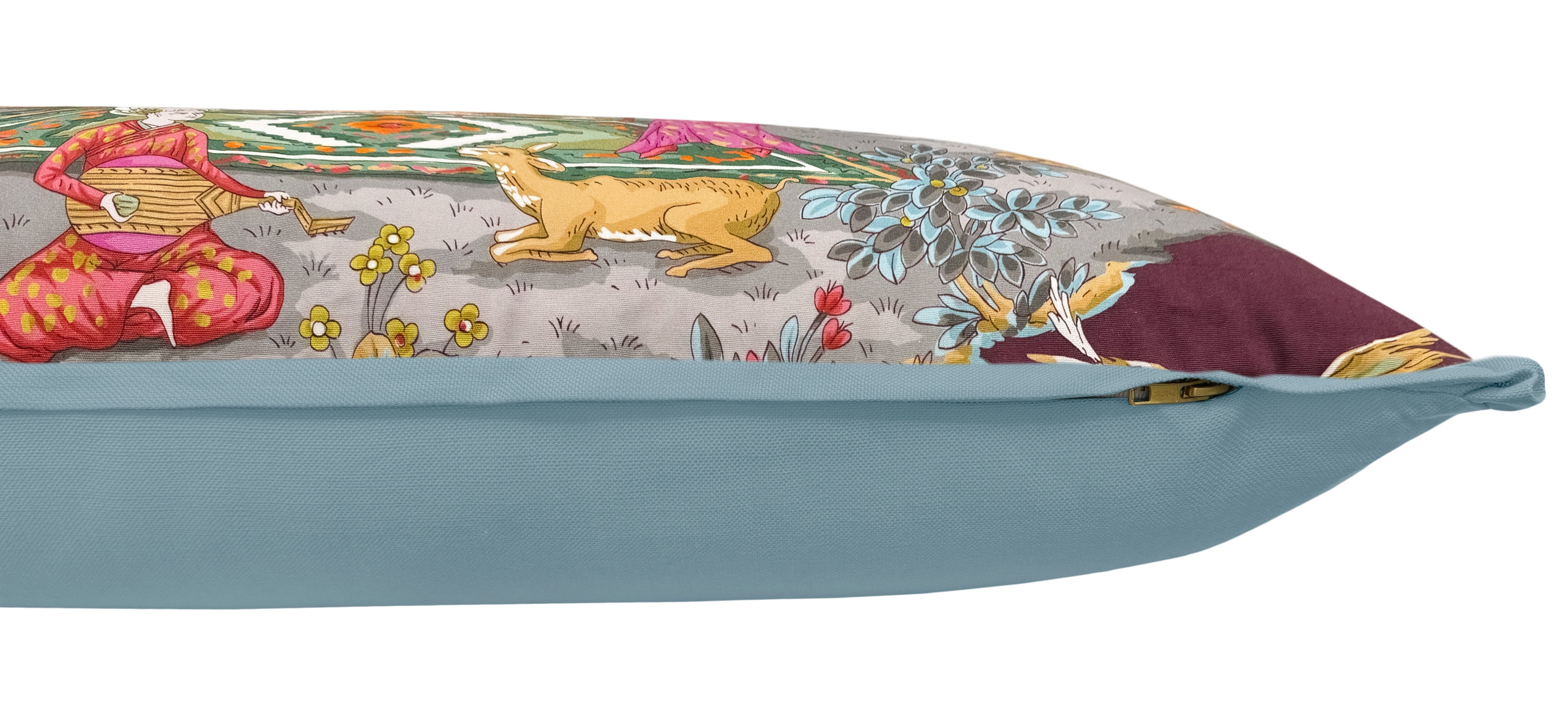 THE XL LUMBAR :: LODI GARDEN PRINT // PLUM | BRUNSCHWIG & FILS - Sample 4" X 4" / BUTTERFLY FLANGE / Hydrangea Blue - Image 0