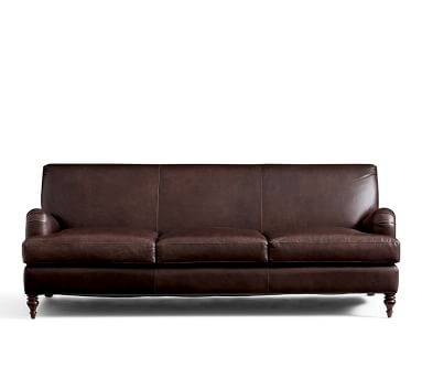 Carlisle Leather Sofa 80", Polyester Wrapped Cushions, Performance Kona - Image 2