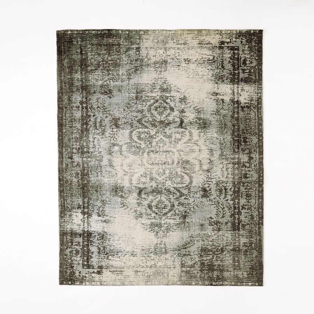 Dist Arabesque Wool Rug, 3x5, Steel - Image 0