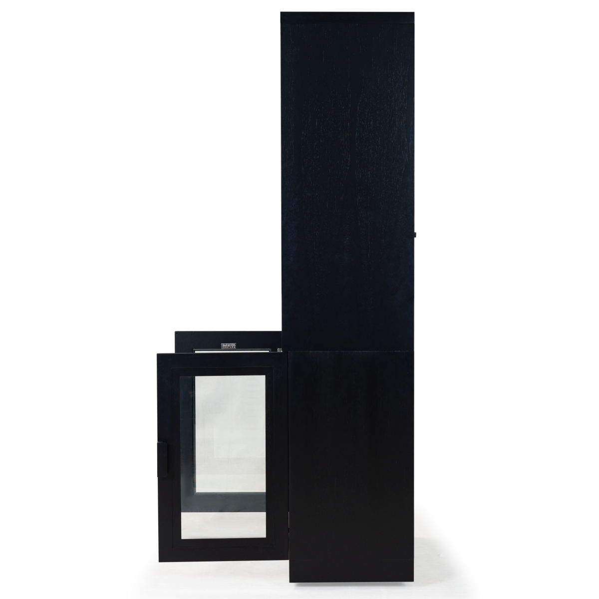 Roades Glass Cabinet Bookcase - Black - Image 6