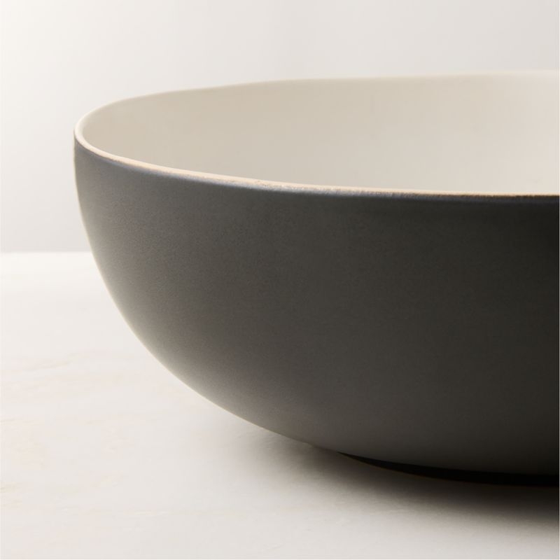 Barchan Black and Warm White Stoneware Serving Bowl by Kravitz Design - Image 3