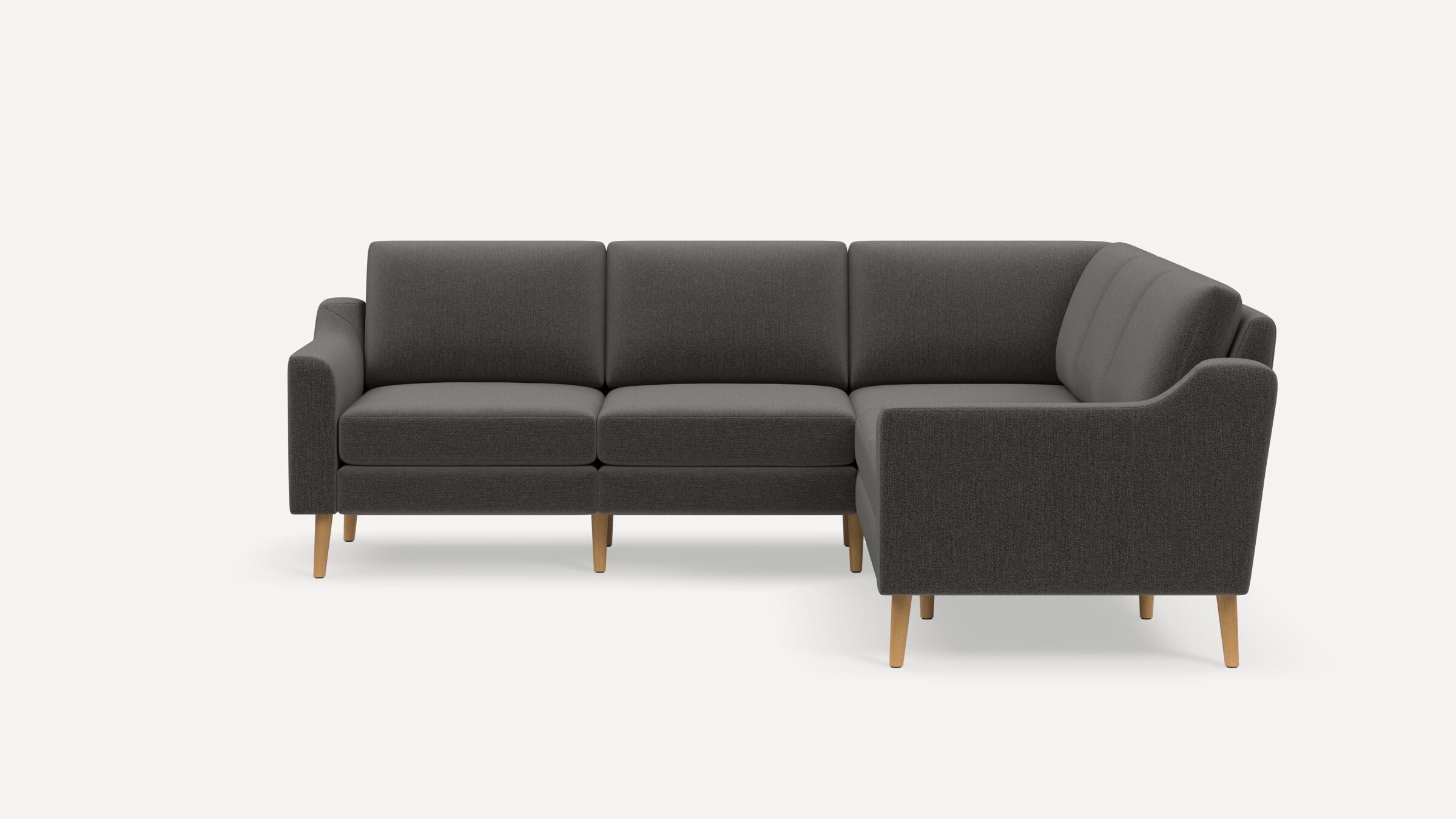 Nomad 5-Seat Corner Sectional - Heather Charcoal - Performance Chenille / Oak - Wood / Slope - Image 0