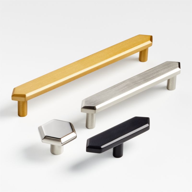 Hex 3" Brushed Nickel Bar Pull - Image 1
