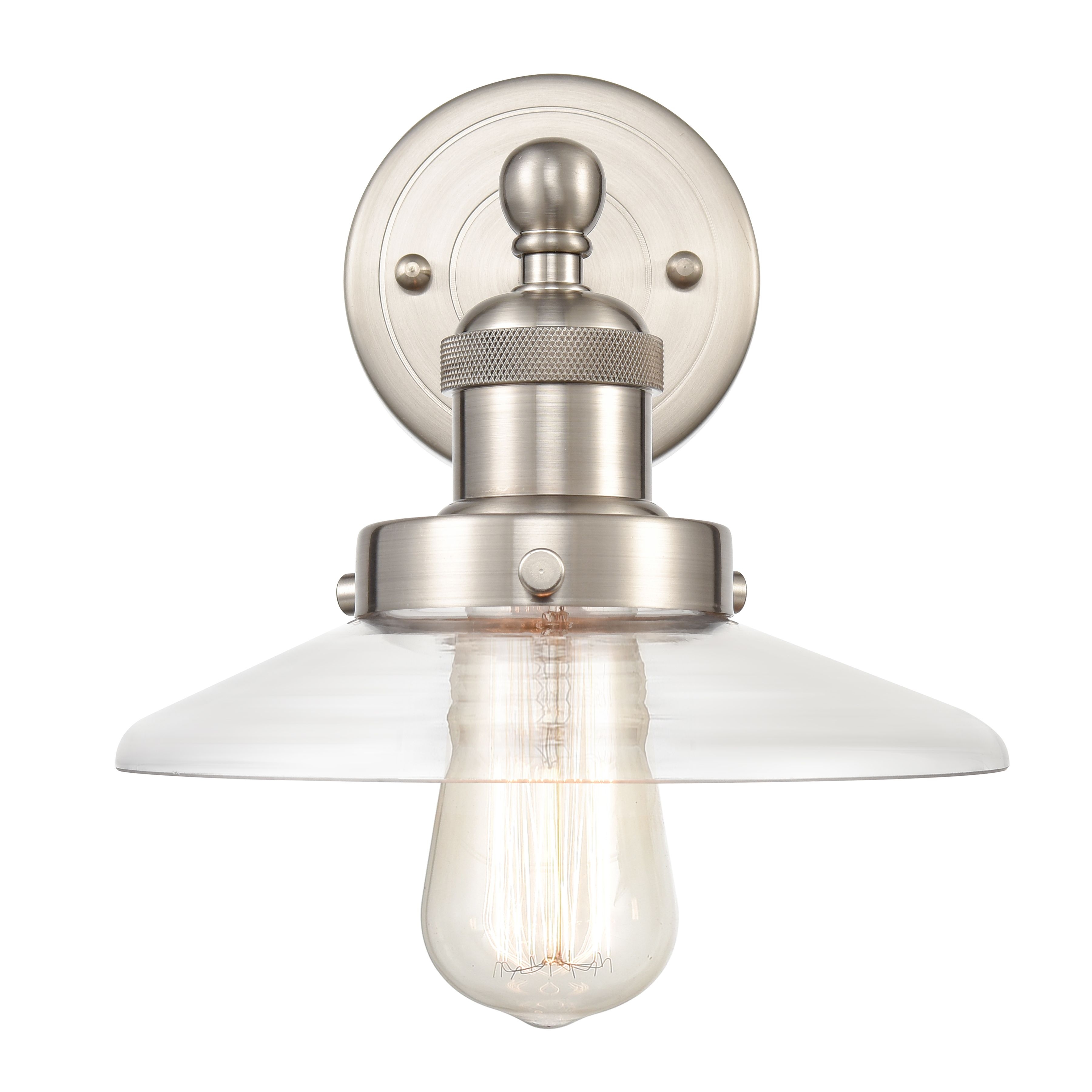 English Pub 8'' High 1-Light Sconce - Satin Nickel - Image 0