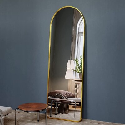 Arched Full Length Mirror, 65"X22" Floor Length Mirror With Aluminum Alloy Frame, Full Body Mirror With Stand, Standing Hanging Or Leaning Against Wall - Image 0