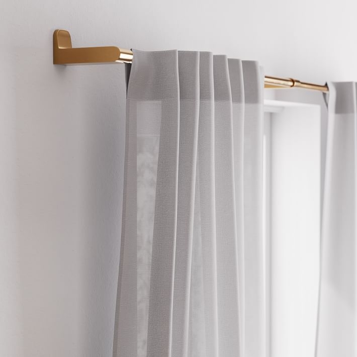 Sheer European Flax Linen Curtain, Stone Gray, 48"x108" - Image 2