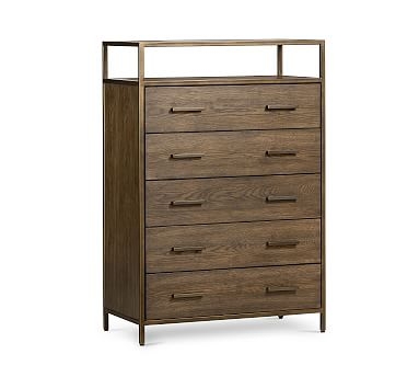 Modern Oak Tall Dresser, Bronze - Image 0