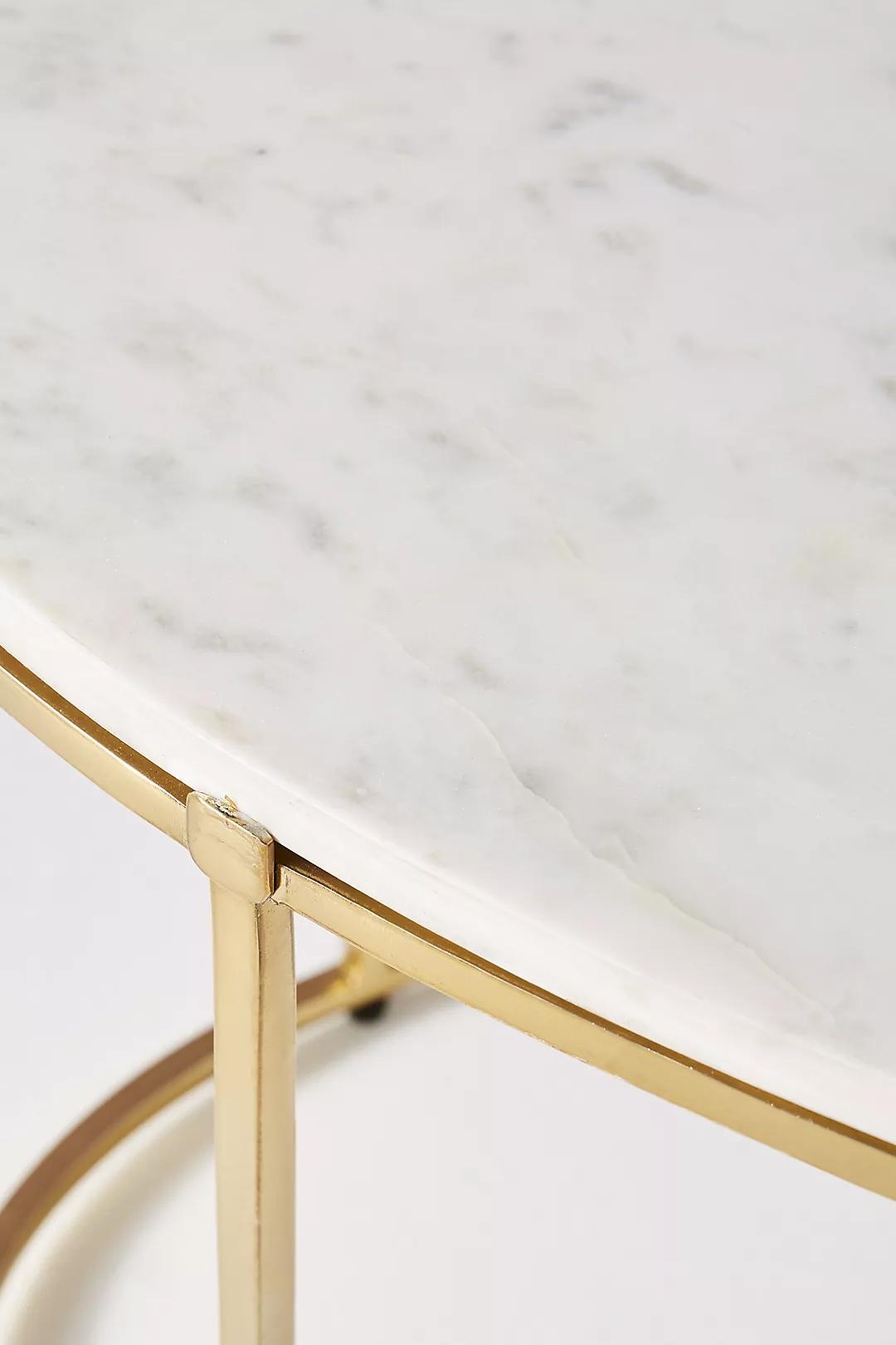 Leavenworth Oval Marble Coffee Table, 42" - Image 2